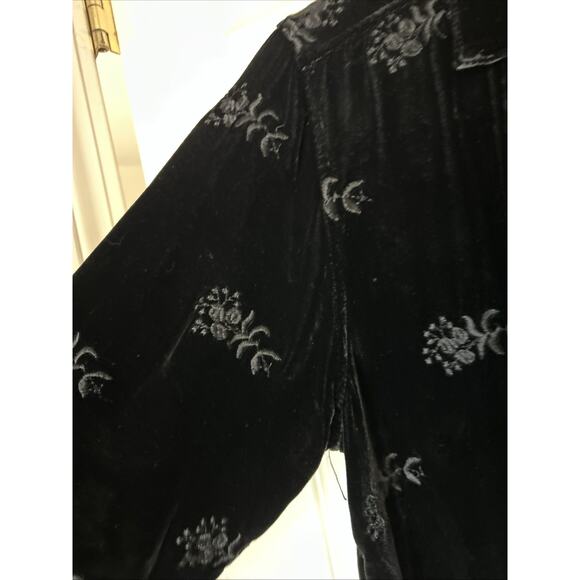 CP Shades Velvet-Silk rayon Embroidered Tunic pockets long sleeve XS EUC - Picture 4 of 12